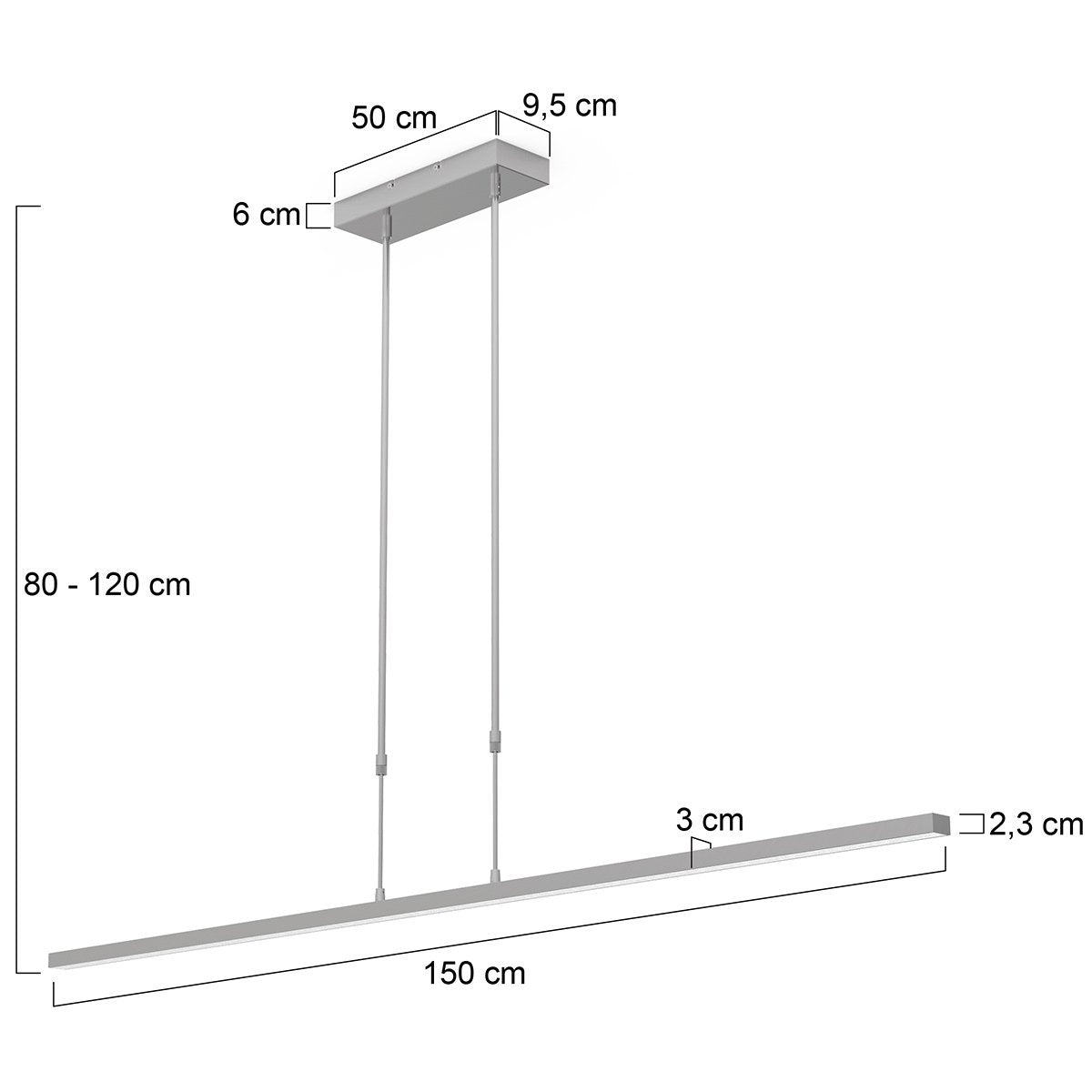 Steinhauer - hanglamp - Bande - staal - acryl metaal - design lamp - LED - 3320ST