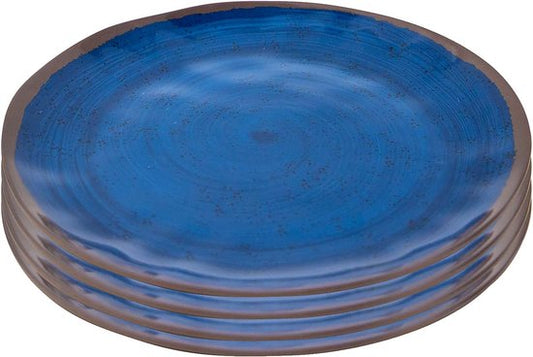 Bo-Camp - Ontbijtbord - Halo - 4 Stuks - Melamine - Blauw