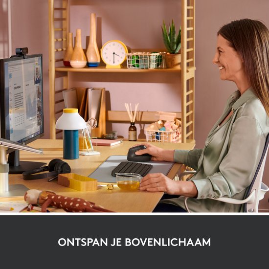 Logitech Lift - Verticale ergonomische muis - Rechtshandig - Donkergrijs