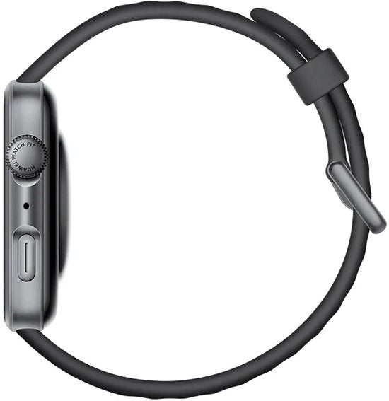 HUAWEI WATCH FIT 4 - Zwart Fluorelastomeer Horlogeband - Ultra slank design | Geavanceerde sportmodi | Tot 10 dagen batterijduur | Compatibel met iOS en Android