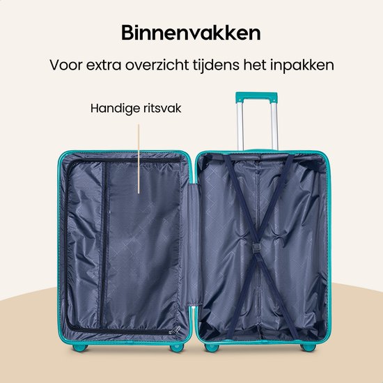 SC Urban Adventurer Grote Reiskoffer 110L – 49x30x75 cm – Spinner Wielen – Cijferslot – Groen