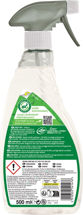 Turtle Wax 54147 Super Hard Shell Finish Originele Spray Wax 500ml