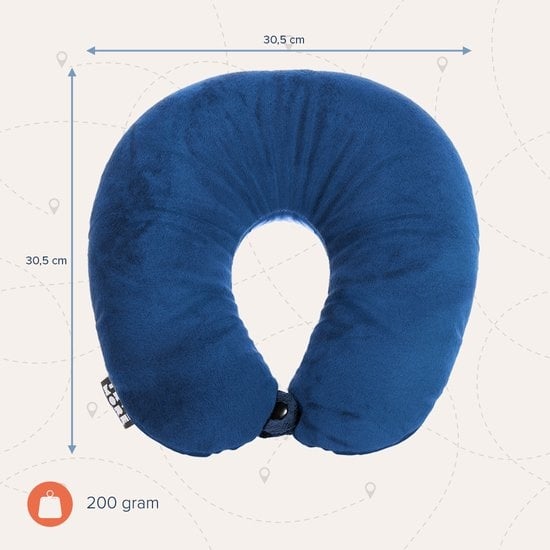 TRVLMORE Nekkussen - Voor Thuis en Onderweg - Microbeads Reiskussen - Vliegtuig - Ultiem Comfort - Donkerblauw
