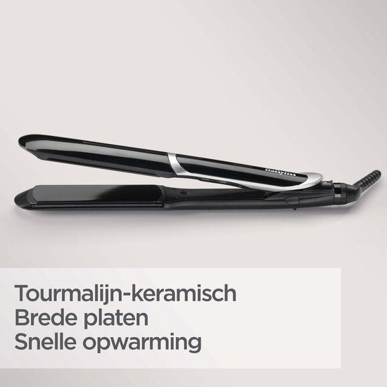 BaByliss Sleek Control Wide Stijltang ST397E - Extra brede platen - 5 temperatuurinstellingen tot 235°C - Verwijderbaar steilkammetje
