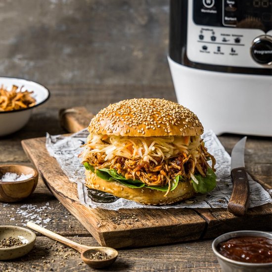 Rommelsbacher multifunctionele snelkookpan Mein Hans MD 1000 – 14 programma’s – Snelkoken, Rijstkoken, Sauteren, Stomen, Slowcooking, Sous-vide, Bakken en braden, Frituren – 6 liter