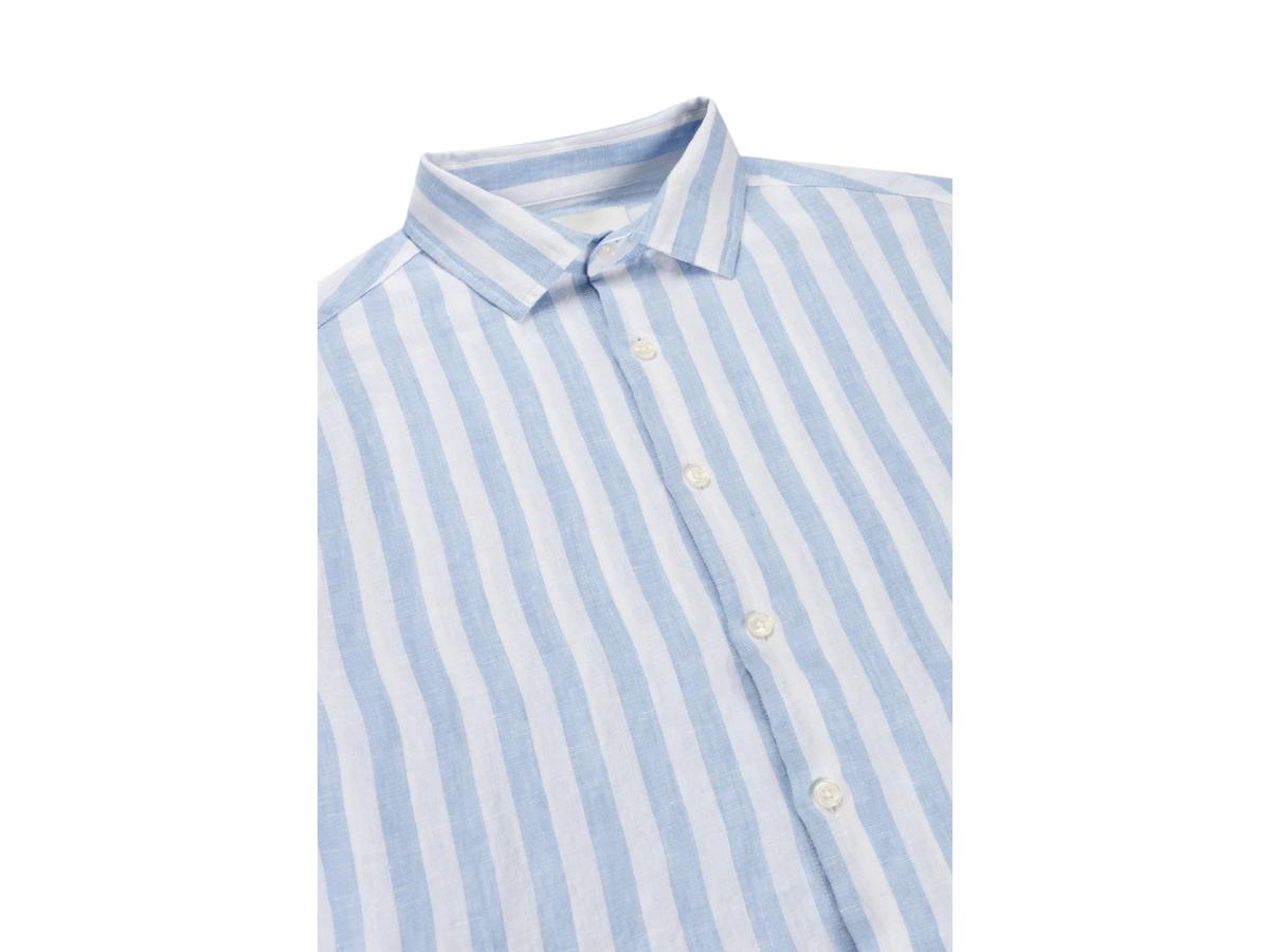 Van Harper Linnen Overhemd - Regular Fit - maat M - Leaf Green Stripe