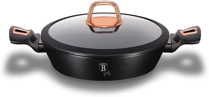 Berlinger Haus Monaco Sauteerpan met Deksel - Zwart/Rose Gold - 28 cm