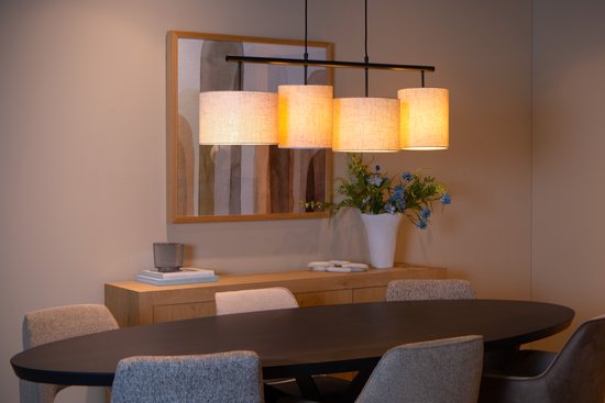 Lucide MAYA - Hanglamp - 4xE27 - Beige - Japandi