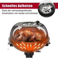 Northix Elektrische Barbecue 1600 W - Grilloppervlak van 1038 cm² - Met Warmhoudrooster en Antiaanbakrooster - 52 x 44 x 82 cm - Zwart