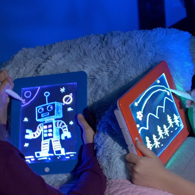 Magic Pad Maltafel - 8 Lichtmodi - Inclusief 30 Sjablonen - 3 Neonstiften - Tablet-Design