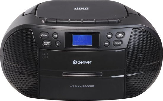 Denver TDC-280 - Boombox - DAB - FM - Radio - CD speler - Cassette - AUX input - Klok - Wekker - Zwart