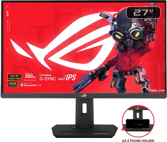 ASUS ROG Strix XG279CNS - FHD Snelle IPS Gaming Monitor - 380Hz - 0,3ms - G-Sync Compatibel - 27 Inch