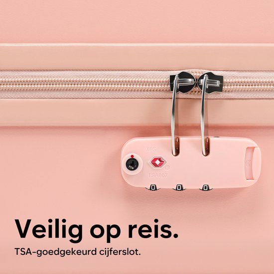 SC Handbagage Koffer 35L - Lichtgewicht Trolley - TSA-slot en Laptopvak - Reiskoffer met Handig Voorvak - 55 cm - Roze