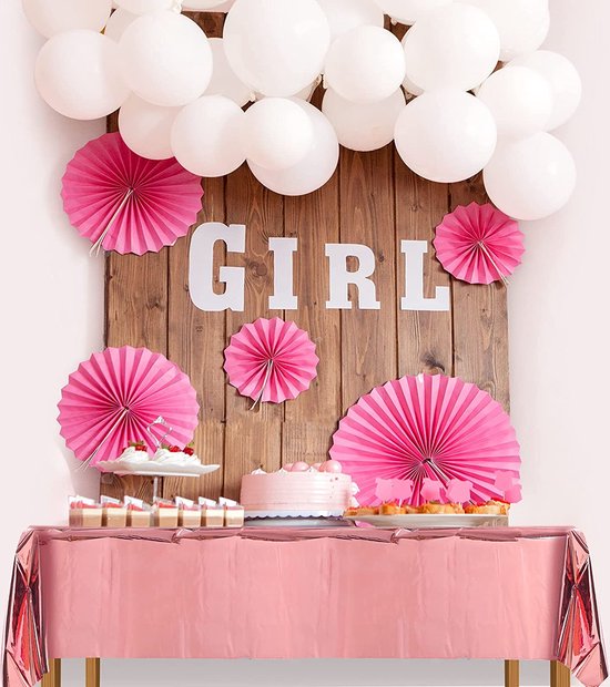 Partizzle 2x Rose Goud Plastic Wegwerp Tafelkleed Set - Verjaardag Bruiloft Sweet 16 Versiering - Feest Decoratie - 274 x 137 cm