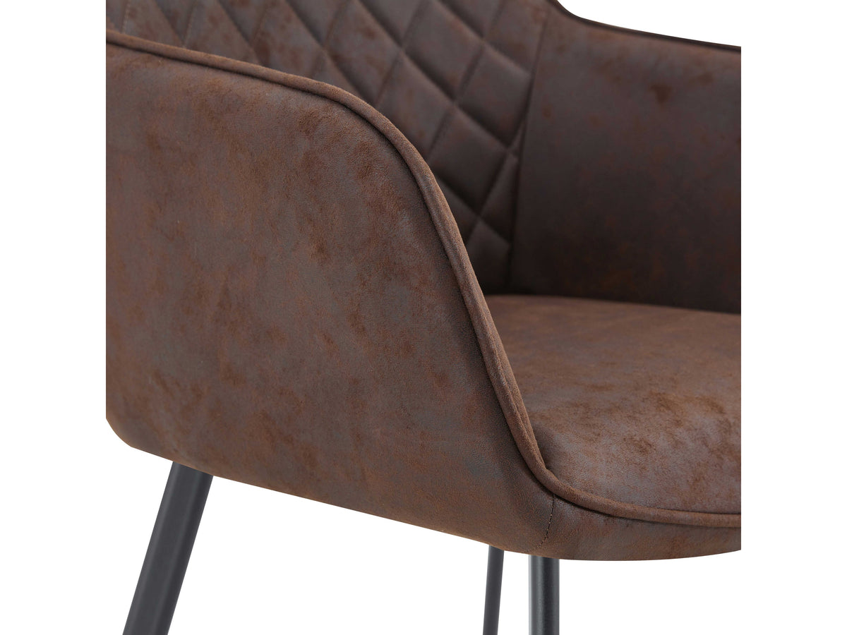 Multifurn Eetkamerstoel Elin - Set van 2 - Bruin microleder