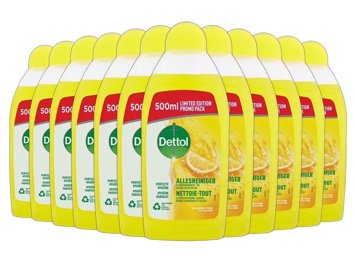 Dettol Allesreiniger Citrus - Krachtige Vetverwijdering - Frisse Citrusgeur - 12 x 500 ml