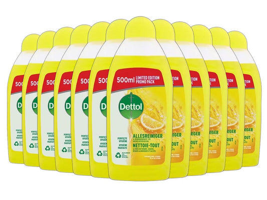 Dettol Allesreiniger Citrus - Krachtige Vetverwijdering - Frisse Citrusgeur - 12 x 500 ml