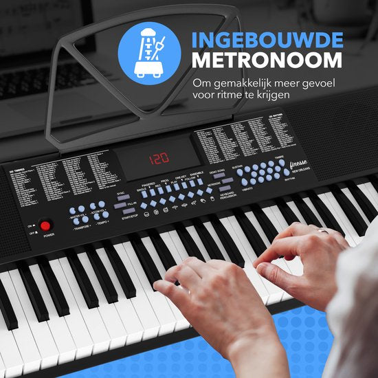 Finesse Keyboard Piano - Statief & Accessoires - 61 Keys - Digitale Piano - Elektrische Piano - Kind