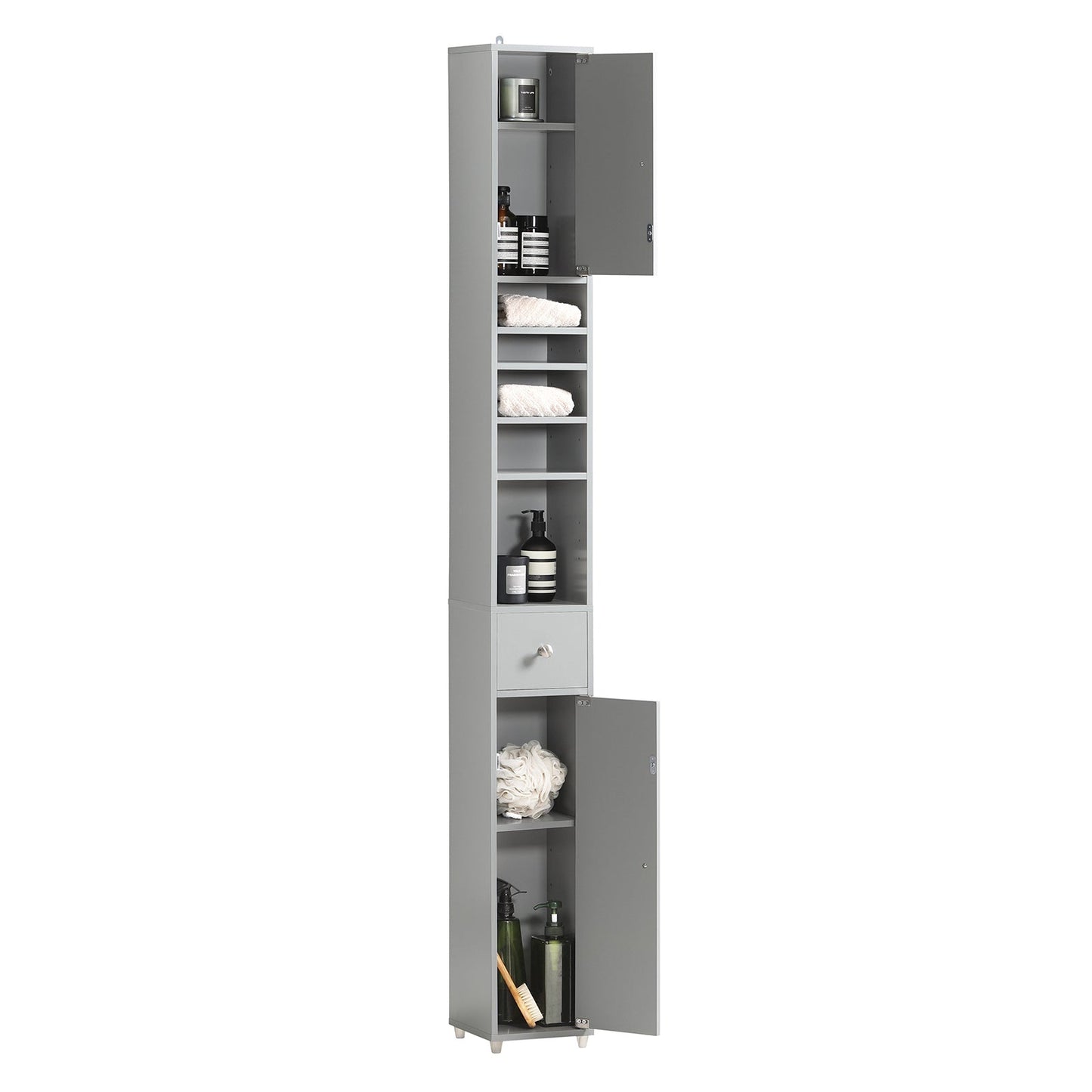 SoBuy Badkamer Kolomkast - Slank - 20 x 20 x 180 cm - Grijs