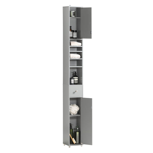 SoBuy Badkamer Kolomkast - Slank - 20 x 20 x 180 cm - Grijs