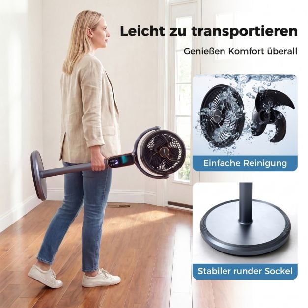 Coast Verstelbare Statiefventilator – 8 Snelheden – 54-96 cm – Grijs