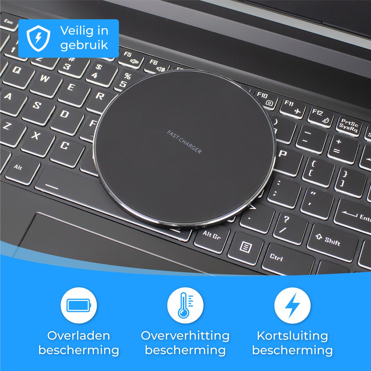 Nuvance - Draadloze Oplader 15W - Inclusief Kabel - Wireless Charger - Fast Charger - iPhone en Samsung