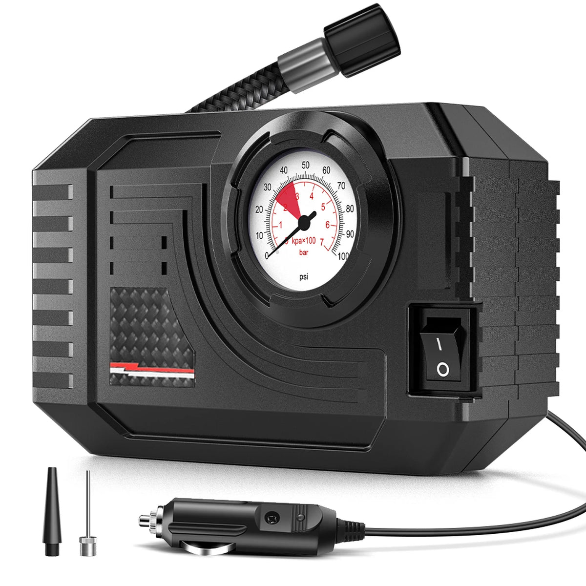 Carsun Mini digitale bandenpomp - Draagbare compressor - 9,5 × 15 × 5 cm - Zwart