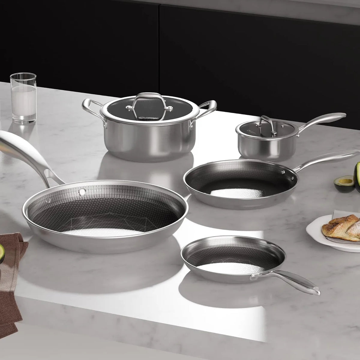 Cooker King Pannenset 7-Delig - RVS - Tri-Ply, Inductie & Oven Geschikt