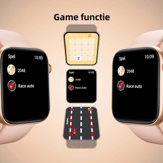 Maoo ProWatch – AMOLED Smartwatch – 43 mm – Bluetooth – Stappenteller – Hartslagmeter – GPS – Waterdicht – 1GB Geheugen – iOS/Android – Rosé Goud