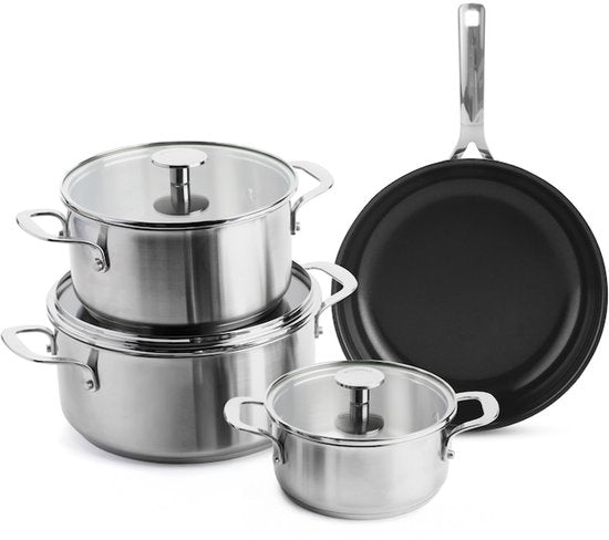 KitchenAid Roestvrij Stalen Pannenset 7-delig | RVS / INOX - PFAS-vrij