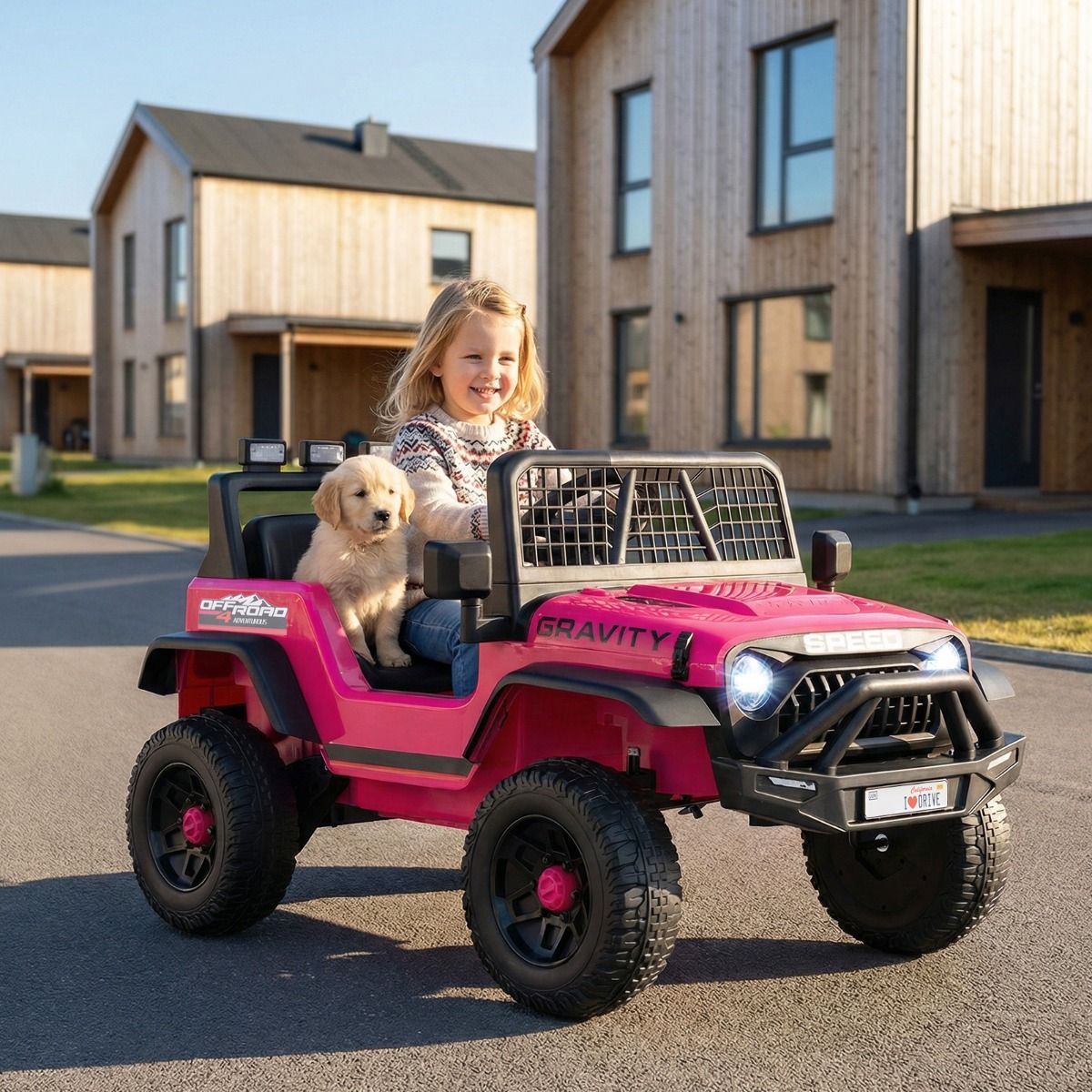 Coast Elektrische Kinderbuggy - afstandsbediening en zelfbesturing - 30 kg draagvermogen - roze