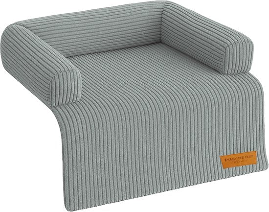 By Cee Cee Origineel Hondendeken Bank – Hondenkleed Bank - Hondenmand - Premium - Volledig Afritsbaar -Ribstof - Donkergrijs - 75x90 - Maat S