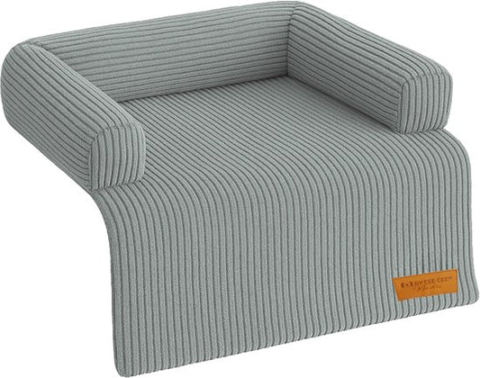By Cee Cee Origineel Hondendeken Bank – Hondenkleed Bank - Hondenmand - Premium - Volledig Afritsbaar -Ribstof - Donkergrijs - 75x90 - Maat S