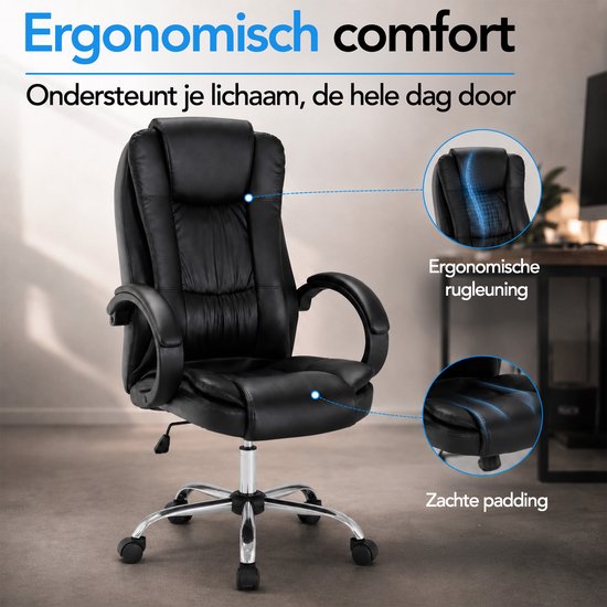 Infinity Goods Ergonomische Bureaustoel - Office Chair - Verstelbaar - 4D Lendensteun & Mesh - Tot 150kg - NEN-EN1335 - Zwart
