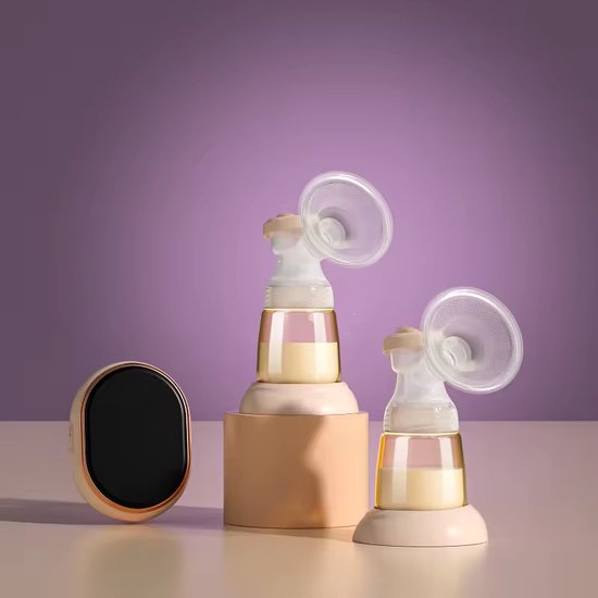 Fuegobird Elektrische Borstkolf - Dubbel Hoofd Elektrische Borstkolf - 100% BPA Vrije Borstkolf - Oplaadbare Batterij - 2x180ml Babyflessen - Roze
