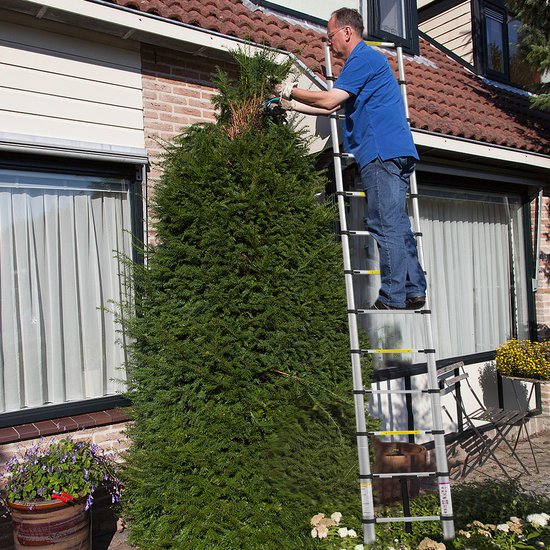 Telescopische Ladder - Telescopische Vouwladder - Werkhoogte - Aluminium - Geschikt voor Particulier en Professioneel Gebruik - Telescopische Vouwladder - Max. Belasting 150 kg