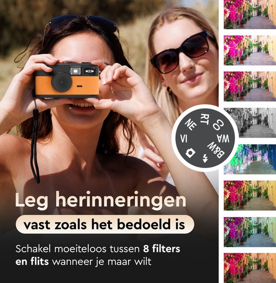 K&L Digitale Camera - Schermvrij - Oplaadbaar - 16.000 Foto's - Fotocamera - Vintage - Inclusief 32GB - Duurzaam - Bruin
