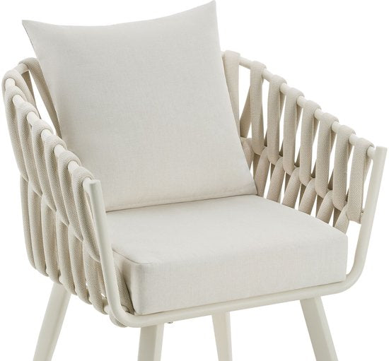 tectake® Tuinstoel Lugano - Loungestoel met Aluminium Frame - Buitenstoel in Rope-Design - Buiten Fauteuil met Dikke Kussens - Voor Tuin of Balkon - Terrasstoel - UV- en Weerbestendig - Antraciet