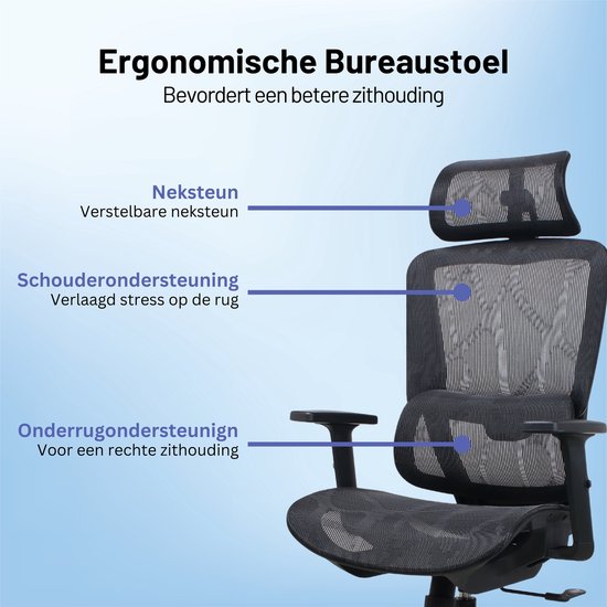 GAME HERO® Trader X1 Ergonomische Bureaustoel - Bureaustoel voor Volwassenen - 130KG - Zwart