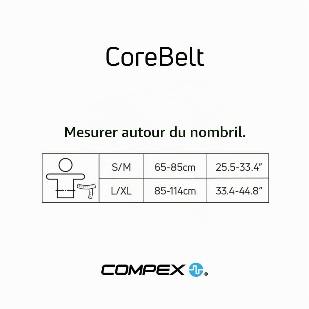 Compex Corebelt 1.0 Elektrostimulatiegordel - 2 Programma's - Buikspieren en Onderrug - S/M (65-85 cm) - Zwart
