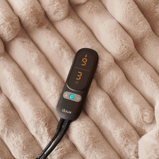 Duux Yentl Gestreepte Elektrische Warmtedeken 200x200 cm – 9 standen – Grijs