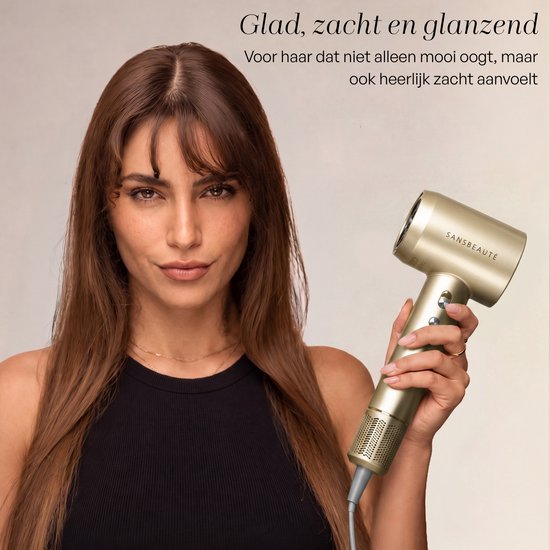 Sansbeauté® Föhn met Diffuser - Krullen - 110.000RPM - Ionische Haardroger met Borstel - 3 Standen - 3 Opzetstukken - Reisföhn - Sèche Cheveux - Krul Feun Set - Haarföhn met Defuser - Hair Blow Dryer - Kappersfohn - 2000W