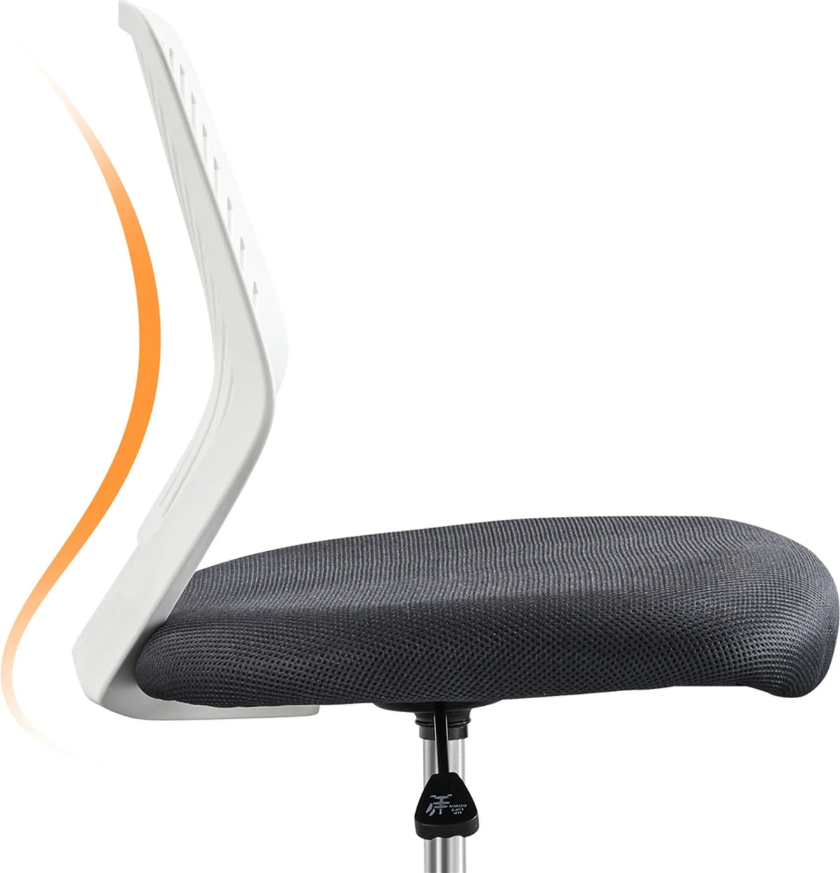 Yaheetech Armleuningloze Bureaustoel / Draaistoel 79-92 cm – Strak Zwart – Polyester en Metaal