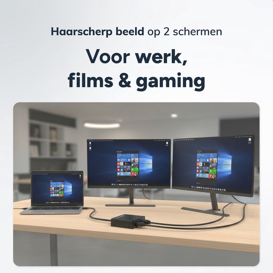 Skoov HDMI Splitter 1 in 2 uit - 4K HDMI Splitter Adapter - Kabel - 2 Poorten - Beeld Dupliceren - Universeel - Game - TV - PC - Extender