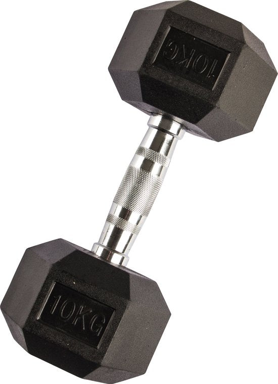 VirtuFit Hexa Dumbbell Pro - 10 kg - Hexagon Dumbbell - Duurzaam en Slijtvast - Krachttraining - Gewicht - CrossFit & Fitness - Geschikt voor Beginners en Professionals - Per Stuk Verkocht