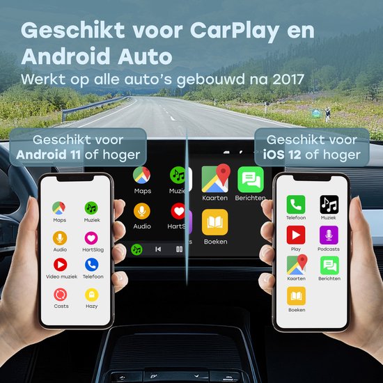 Audyn CarPlay Dongle - USB & USB-C - Geschikt voor Android Auto & Carplay - CarPlay Draadloos - Auto Dongel - Wireless