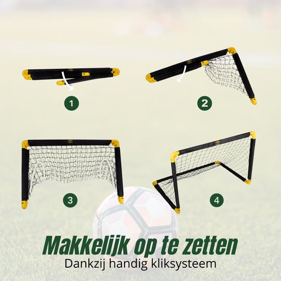 Umbro Voetbaldoel - Voetbalgoal 90 x 59 x 61 cm - Voetbal Goal Opvouwbaar - Makkelijk op te Bergen - Voetbal Training Doel voor Kinderen en Volwassenen - Kunststof - Zwart/ Geel