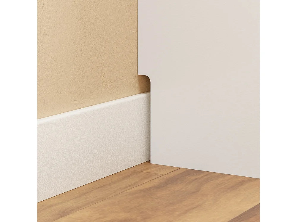 Sobuy afvalbakkast met voetpedaal en lade - Wit met licht eikenlook - 35 × 25 × 101,7 cm