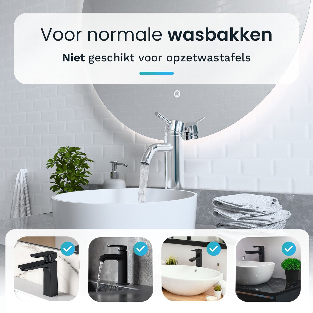 Mirlux Wastafelkraan Chrome 29,5 x 17,2 x 5 cm – Badkamer Mengkraan Koud & Warm Water – Fonteinkraan / WC Kraan
