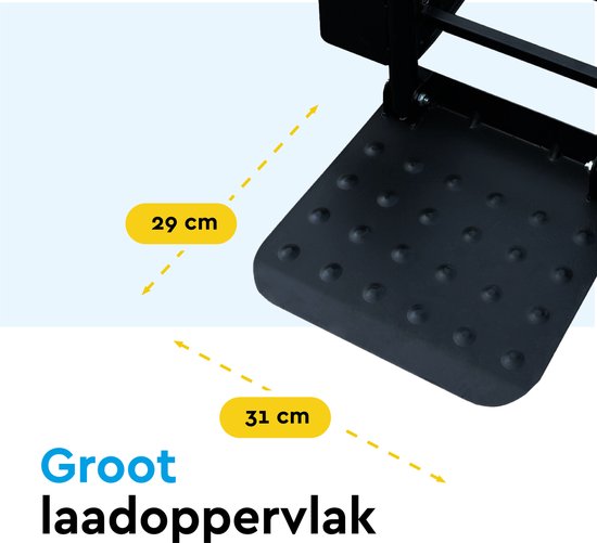 BRASQ Steekwagen Trap - Staal - 120KG Draagvermogen - Transportkar - Transporthulp - Opvouwbaar - Trapsteekwagen
